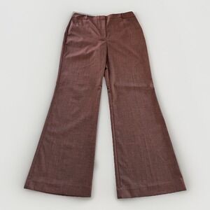 Worthington‎ Women's Trousers Size 14 NWT Brown Black Houndstooth High Rise Wide